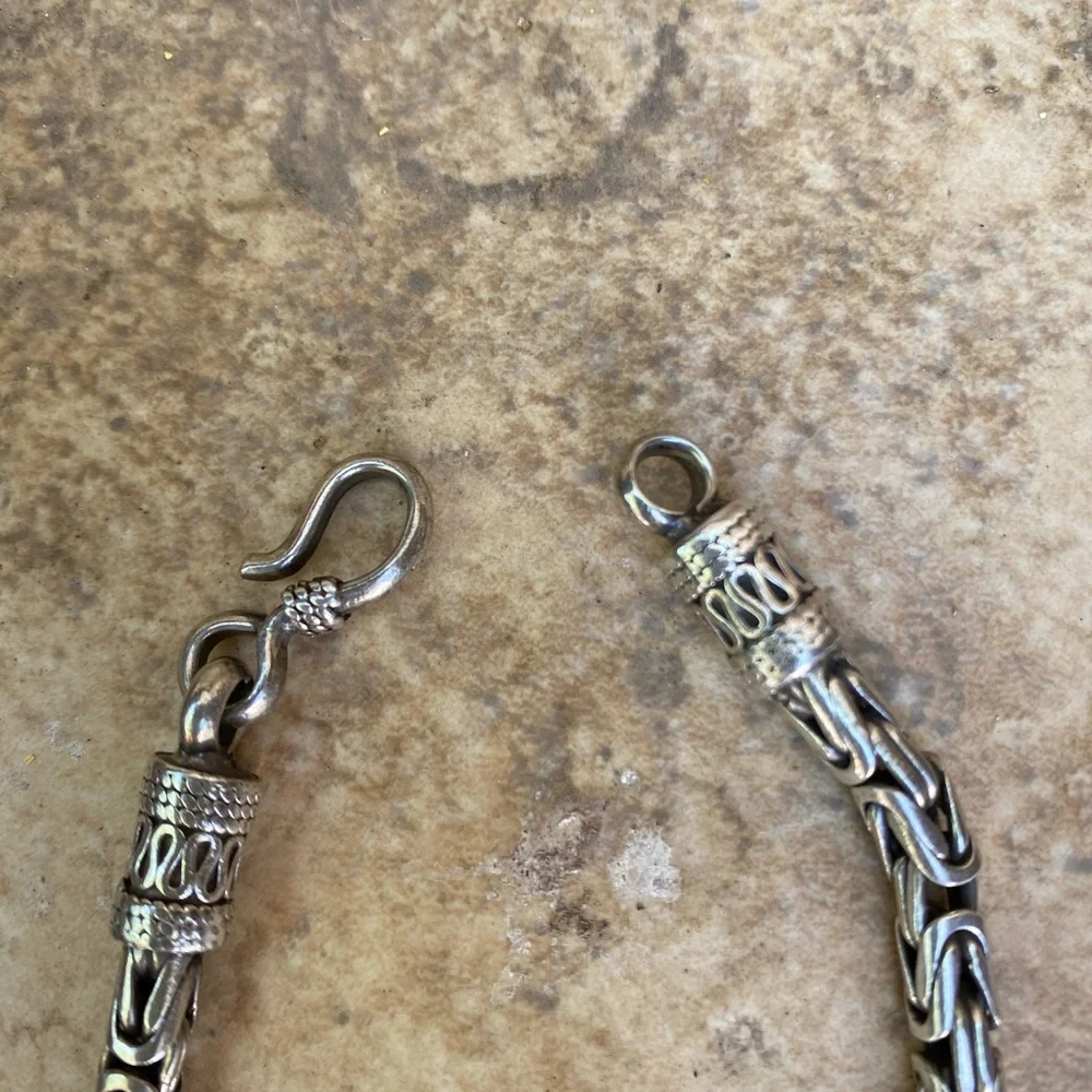 Sterling silver Byzantine link bracelet - Picture 6 of 10